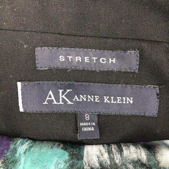 Anne Klein Blazer Womens 8 Black Notch Collar Ruffle Hidden Zipper Shoulder Pad - Picture 2 of 7